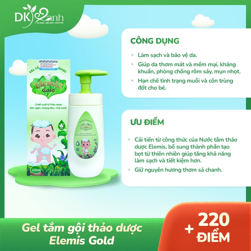 Gel tắm Elemis Gold